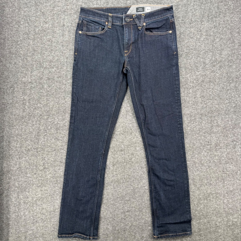 Volcom Vorta Slim Straight Jeans Mens 31 Dark Wash Indigo Denim Skater Pants